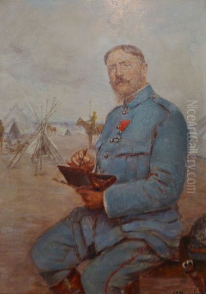 Autoportrait de Joseph-Felix Bouchor en peintre de l'armee - view 1