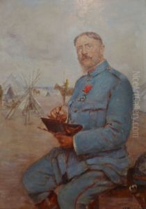 Autoportrait de Joseph-Felix Bouchor en peintre de l'armee by Joseph-Felix Bouchor