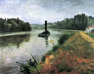 Tugboat on the Seine at Mericourt by Albert Marquet