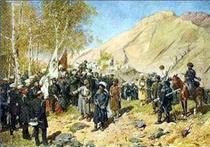 Taking aul Gunib and capturing Shamil on August 25, 1859