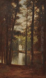 Wooded Landscape With Pond