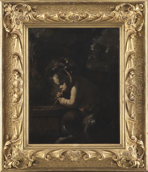 Young Satyr Drinking from a Wine Cask - view 1