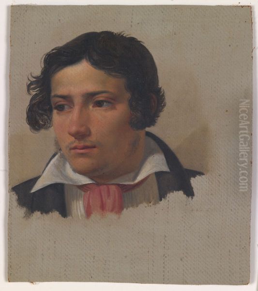 Portraet af en ung mand med rod halsklud - view 1