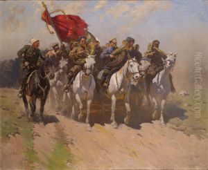 <<Trubaci Pervoj Konnoj armii>> by Mitrofan Grekov