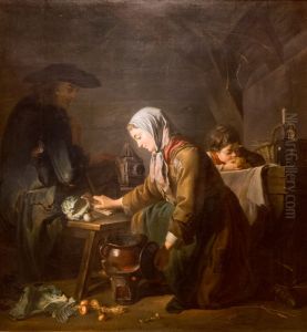 Les apprets d'un dejeuner by Nicolas Bernard Lepicie
