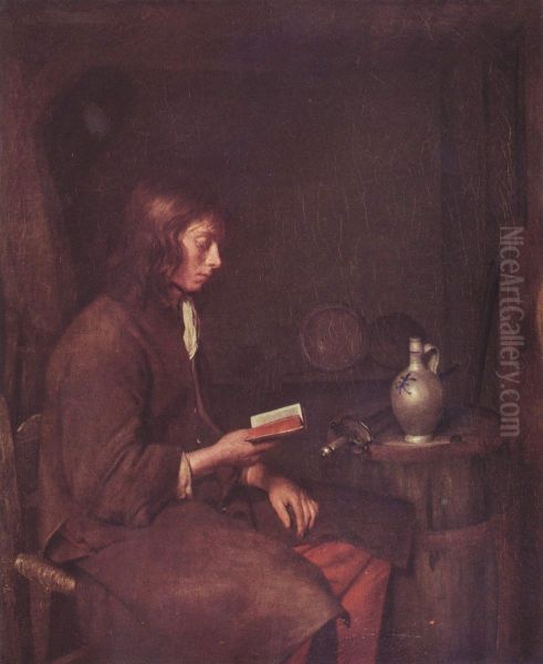 Young man reading - view 1