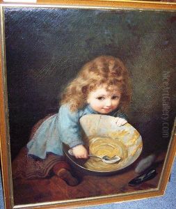 Toddler With A Pudding Basin by James Wells Champney