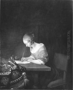 Woman writing a letter by Gerard Ter Borch