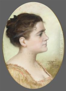 Portrait Of A Woman Inprofile. by James Wells Champney