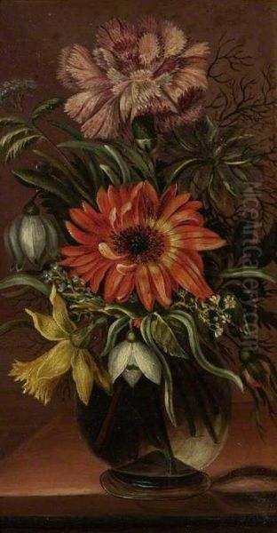 Flowers in a Glass Vase - view 1