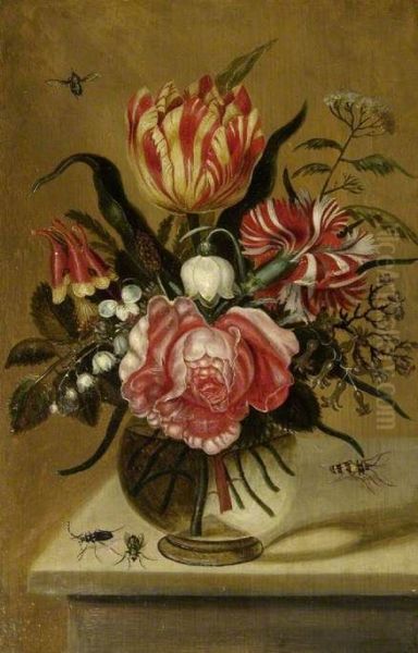 Flowers in a Glass Vase - view 1