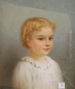 Portrait Bustof A Young Child by James Wells Champney
