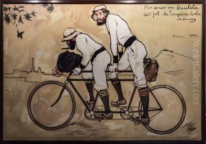 Ramon Casas i Pere Romeu en un tandem by Ramon Casas