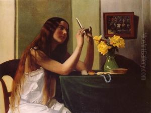 La jeune fille au miroir by Felix Vallotton