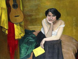 Femme et Guitare by Felix Vallotton