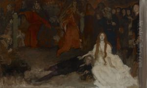 The Play Scene in "Hamlet" composition study by Edwin Austin Abbey