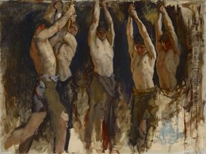 Figure study, for The Spirit of Vulcan, Genius of the Workers in Iron and Steel, Rotunda, Pennsylvania State Capitol, Harrisburg by Edwin Austin Abbey