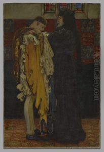 The King to the Prince of Wales: "Thou shalt have charge and sovereign trust herein.", (Act III, Scene ii) by Edwin Austin Abbey