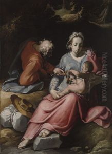 The Holy Family by Cornelis van Haarlem