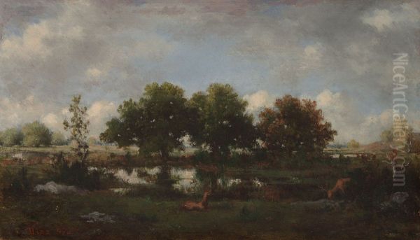 Forest Landscape with Stag - view 1