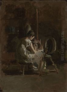 Sketches for "Home-Spun", (recto and verso) by Thomas Cowperthwait Eakins