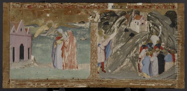 Saint Michael Archangel Makes the Sea Withdraw to Leave a Passage for a Woman who Gave Birth on a Pilgrimage to Tumba, and Saint Michael Archangel and the Bull of Monte Gargano - view 1