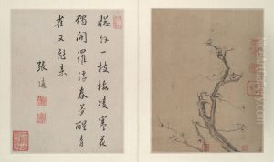 Album of six leaves, Plum Blossoms and Flowers by Jin Junming