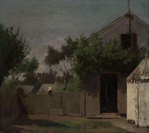 The Back Fence by Eastman Johnson