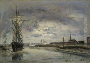 The Port of Honfleur by Johan Jongkind