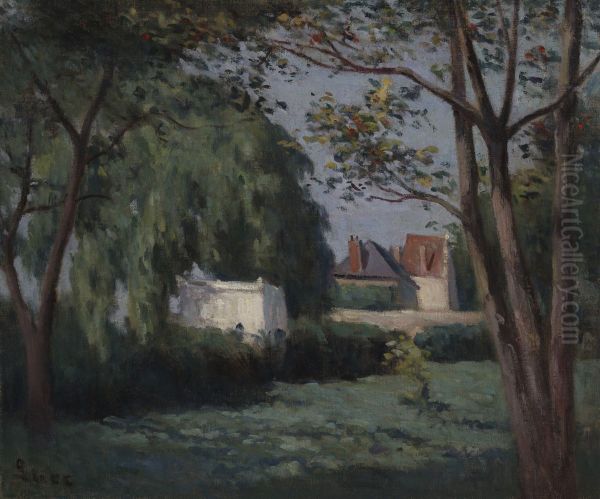 Country Scene with Three Houses and Trees - view 1