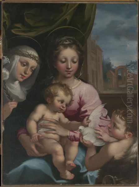 Virgin and Child with the Young Saint John the Baptist and Saint Catherine of Siena - view 1