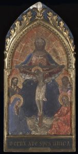 Holy Trinity with the Virgin and Saints Mary Magdalen, John the Baptist, and John the Evangelist by Master Of The Ashmolean Predella