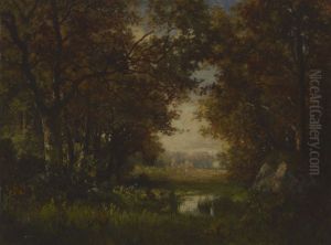 Scene in the Forest of Fontainebleau by Robert Crannell Minor Sr.