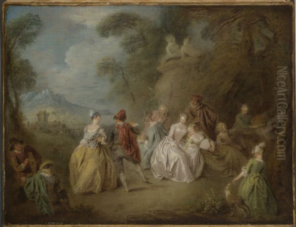Courtly Scene in a Park - view 1