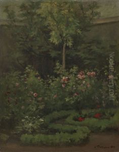 A Rose Garden by Camille Pissarro