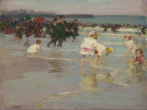Beach Scene (or Sunday on the Beach) by Edward Henry Potthast