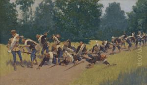 The Scream of Shrapnel at San Juan Hill by Frederic Remington