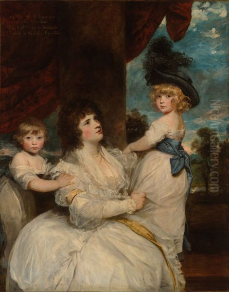 Portrait of Jane, Countess of Harrington, with her Sons, the Viscount Petersham and the Honorable Lincoln Stanhope - view 1