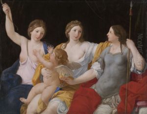 Venus, Juno, and Minerva, with Cupid by Giovanni Andrea Sirani