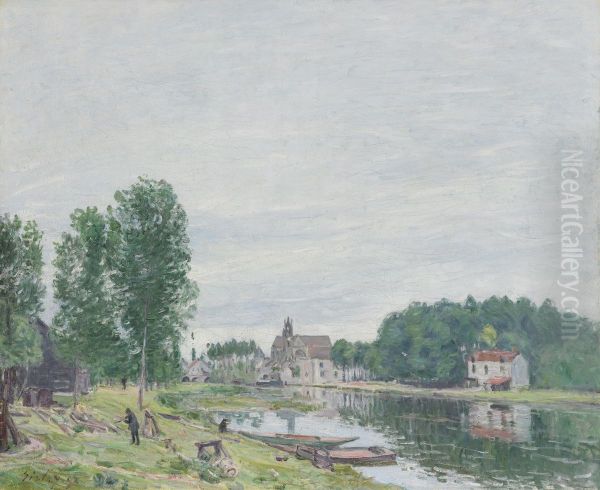 The Matrat Boatyard, Moret-Sur-Loing, Rainy Weather - view 1