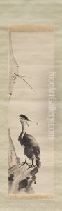 Cormorant in the style of Miyamoto Musashi by Tani Buncho