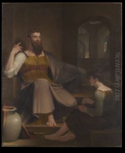 Jeremiah Dictating His Prophecy of the Destruction of Jerusalem to Baruch the Scribe by Washington Allston