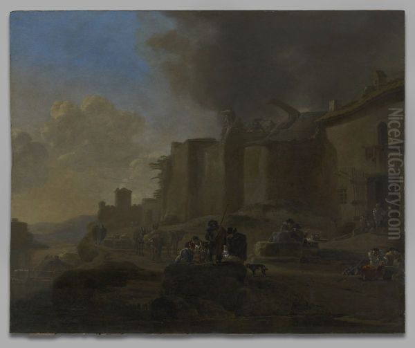 Peasants by a River Bank - view 1