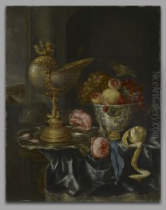 Banquet Still Life with Nautilus Cup by Abraham Van Beijeren