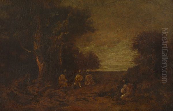 Moonlit Landscape with Indian - view 1