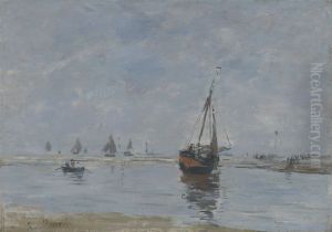 Trouville at Low Tide by Eugene Louis Boudin