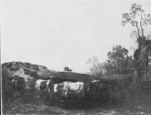 Ein Rinderhirt mit seiner Herde by Paulus Potter