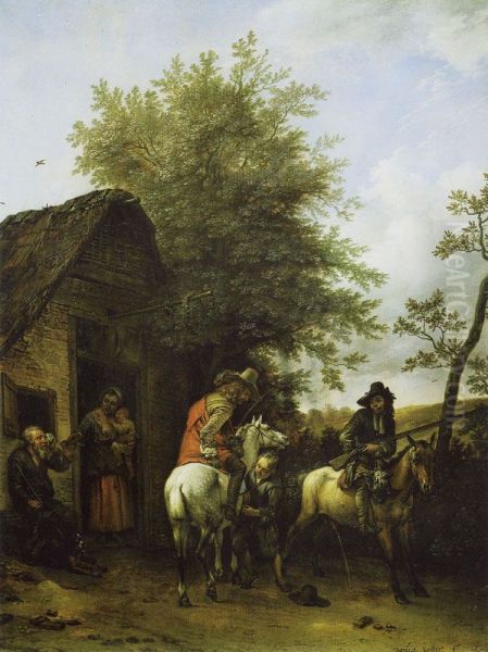 Hunters near an Inn - view 1
