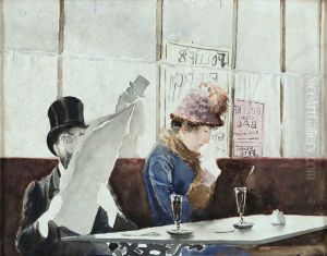 Cafe scene by Rodolfo Amoedo