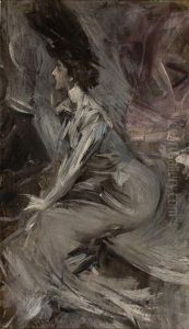 Sitzende Frau im Gesprach by Giovanni Boldini